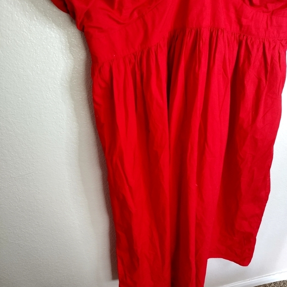 NWT J.CREW Cecily puff sleeve Dress Cotton in Red sz 24 - Picture 6 of 14